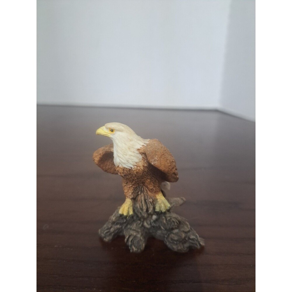 Vintage Bald Eagle On Limb Resin  Figurine